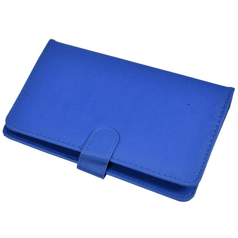 2x Wireless Bluetooth Keyboard Case Leather Stand Cover for iPhone Android Phones Blue & Black