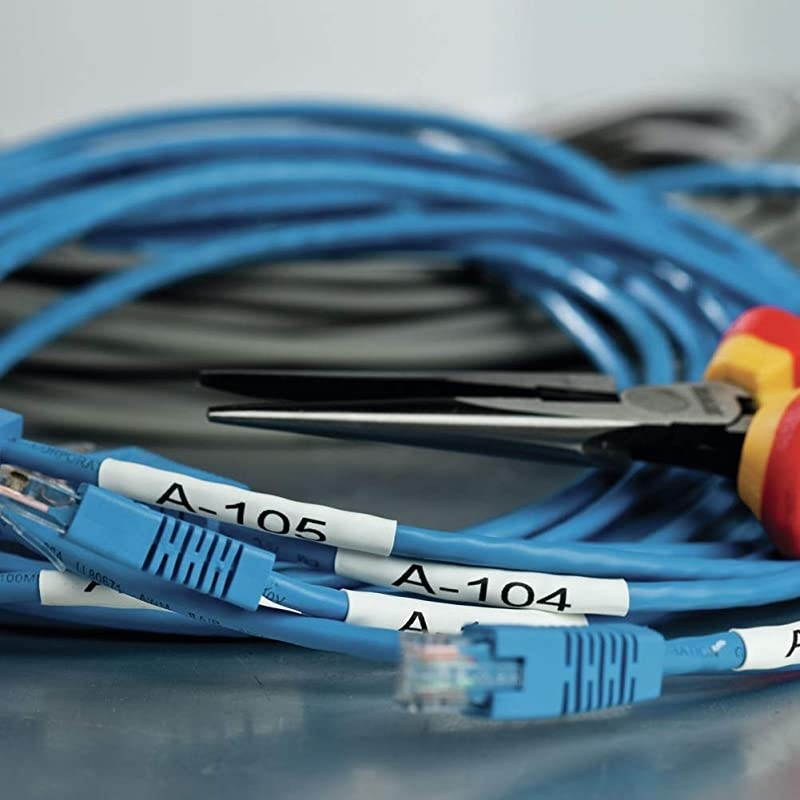 Compatible Industrial Heat Shrink Labels Replacement for DYMO 18055 12quot Tube for DYMO Rhino 5200 4200 5000 6000 Label Maker Black on White 12 x 49 12mm x 15m