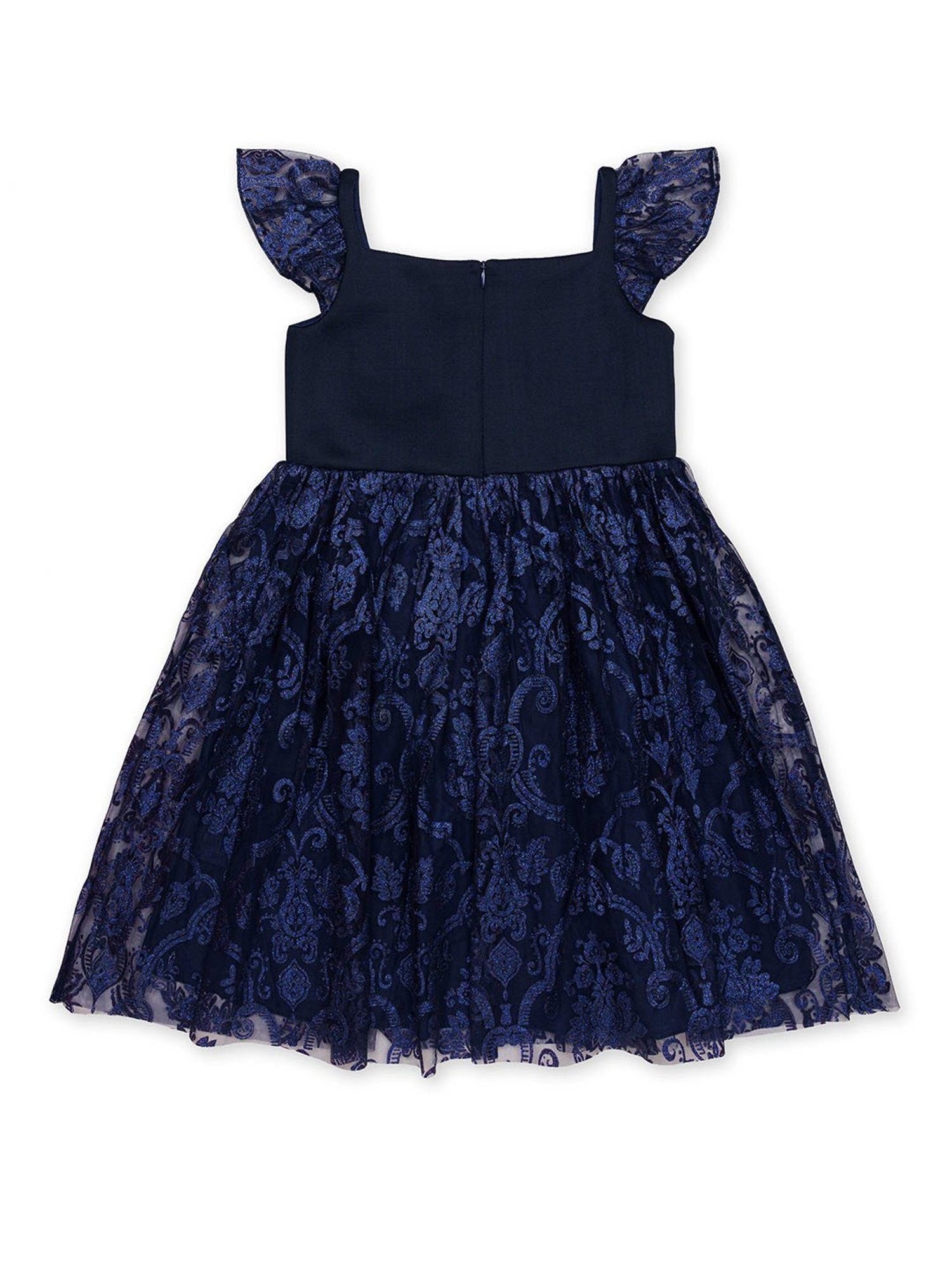 H by Hamleys Girls Navy Self Design Dress