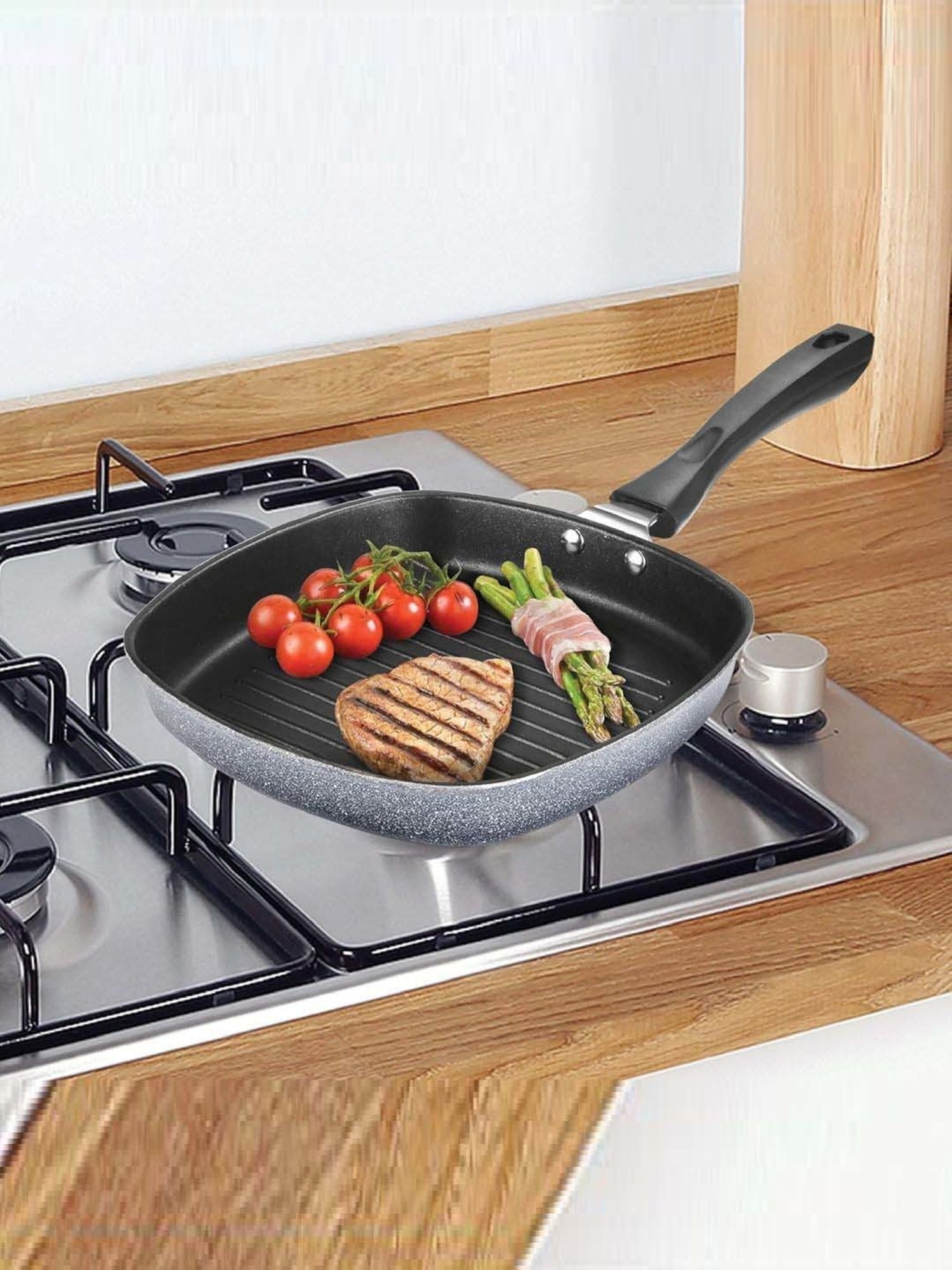 Urban Chef Black Cast Iron Die Cast Grill Pan