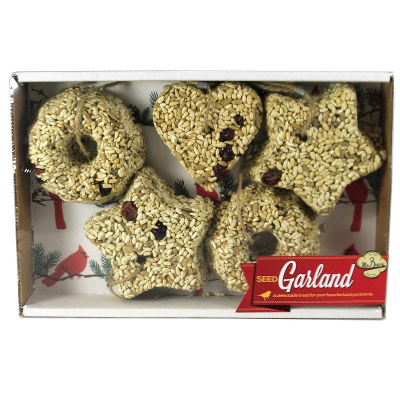 Home & Garden 3.5" Holiday Seed Garland Star Heart Mr Bird  -  Bird And Wildlife Food