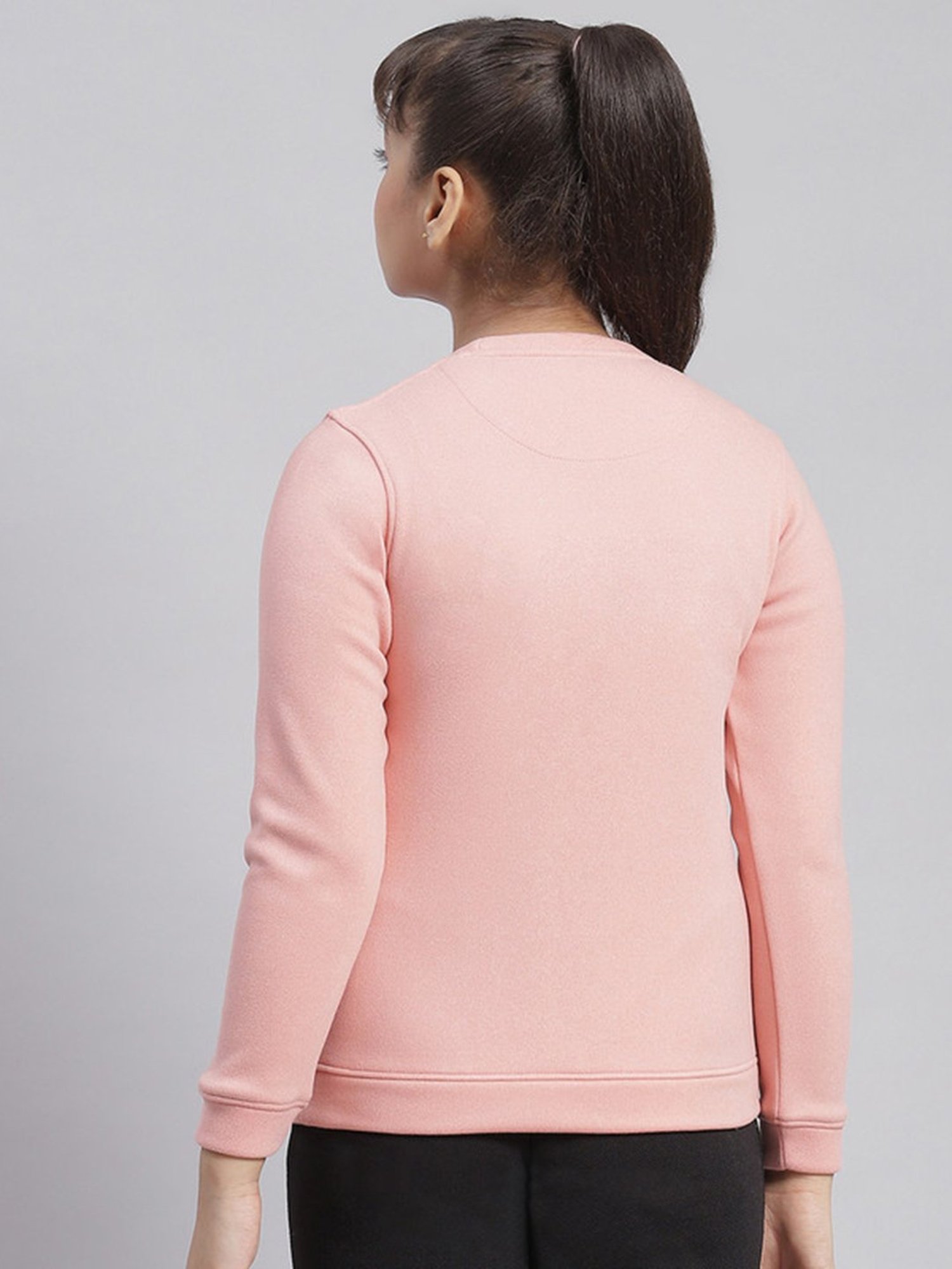 Monte Carlo Kids Pink Embellished Full Sleeves Sweatshirt