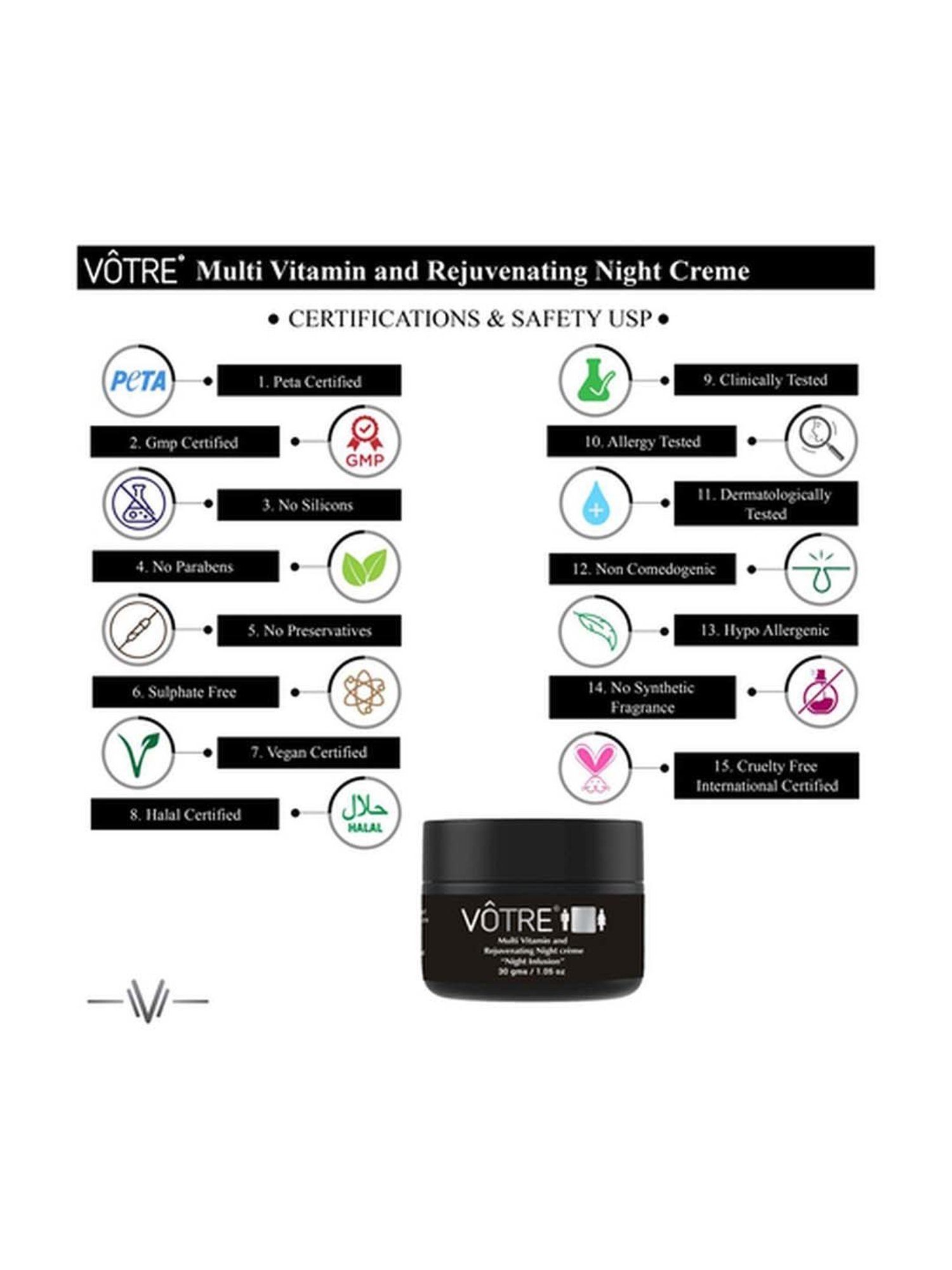 Votre Night Infusion Multi Vitamin & Rejuvenating Night Creme - 30 gm