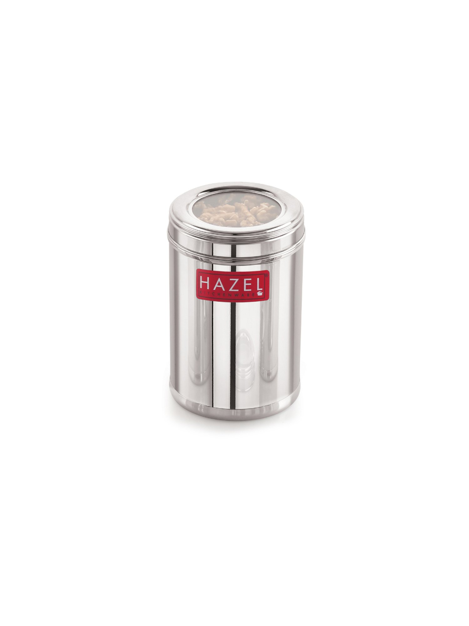 HAZEL Silver & Transparent Stainless Steel Multipurpose Container With Lid (1.6 L)