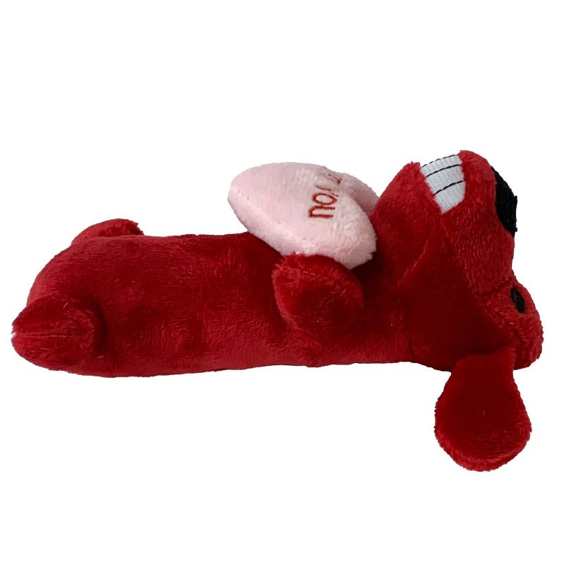 Multipet Loofa Holding Heart 'I Wuff You' Dog Toy - Red - 6"