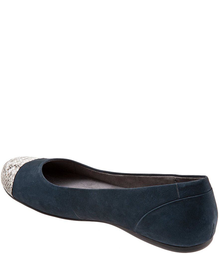 SoftWalk Sonoma Suede & Leather Cap Toe Ballet Flats