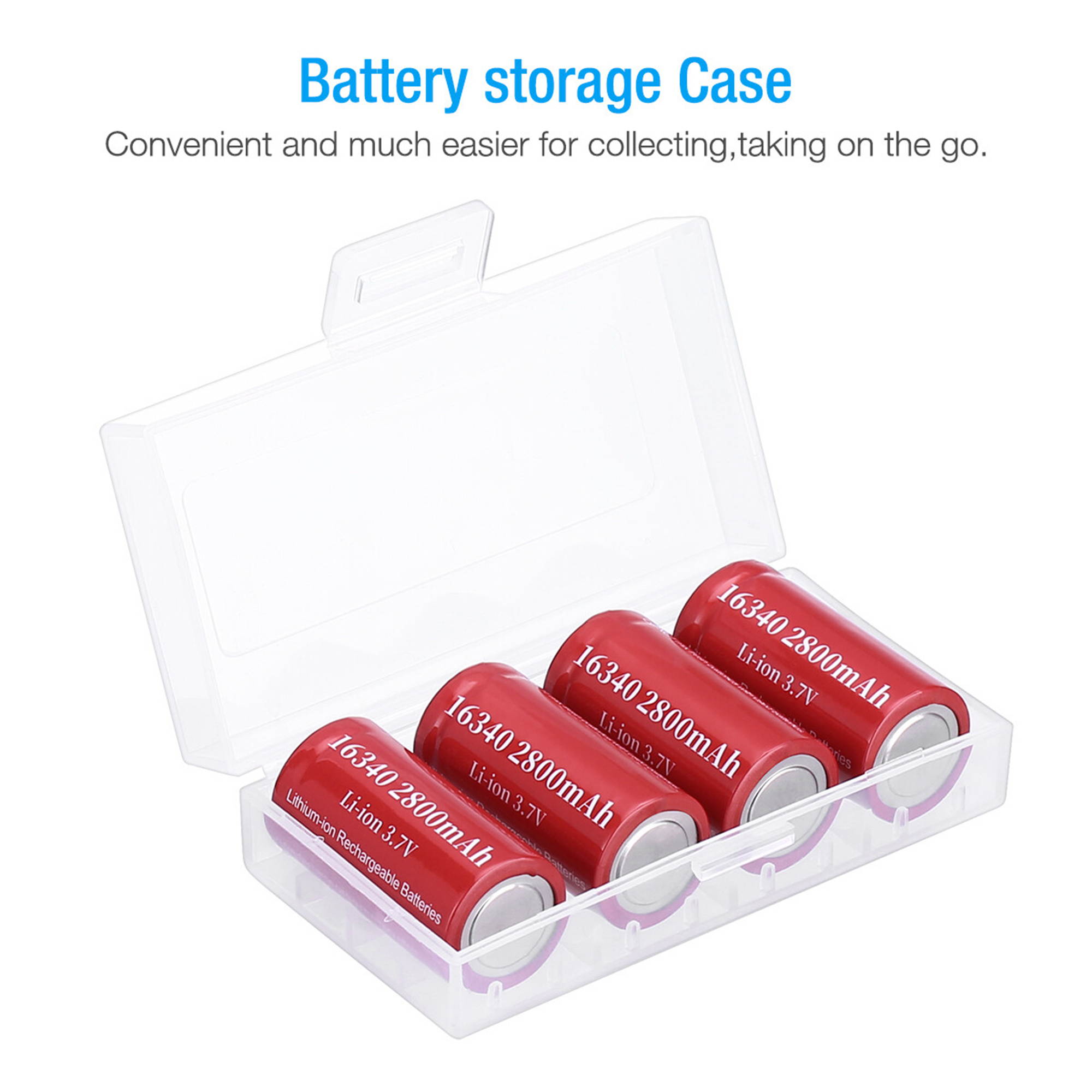 4 piece 2800mAh 14500 3.7V Li-ion Rechargeable Batteries for Torch Camera Flashlight