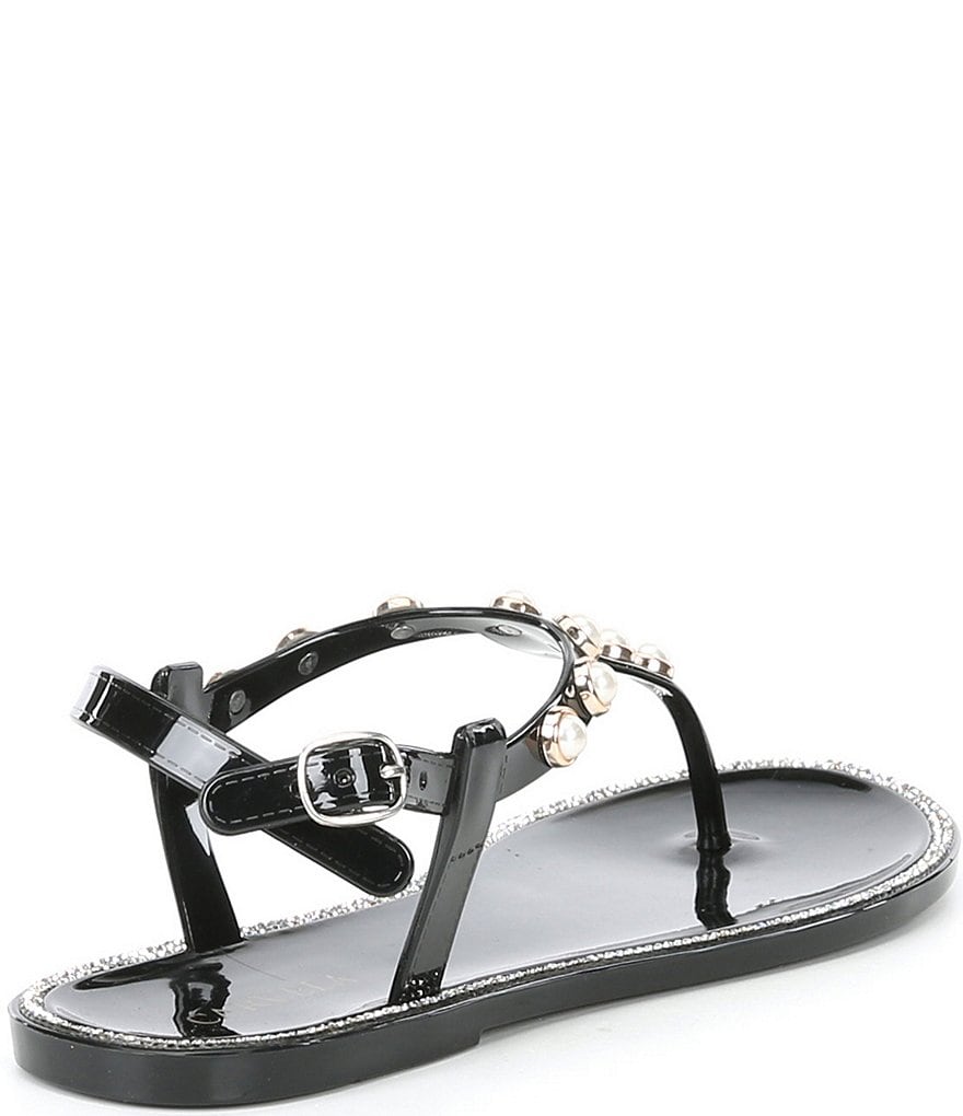 Carvela Kanga Faux Pearl Embellished Detail Jelly Thong Sandals
