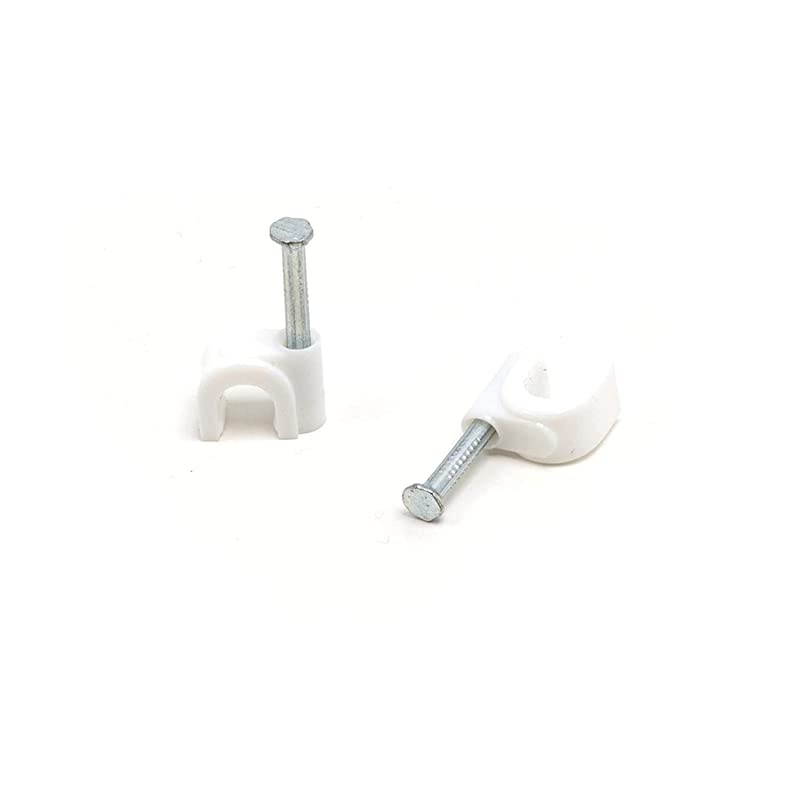 Coaxial Cable Clips Cat6 Electrical Wire Cable Clip 14 in 6 mm Nail Clip and Fastener White 100 pieces per bag