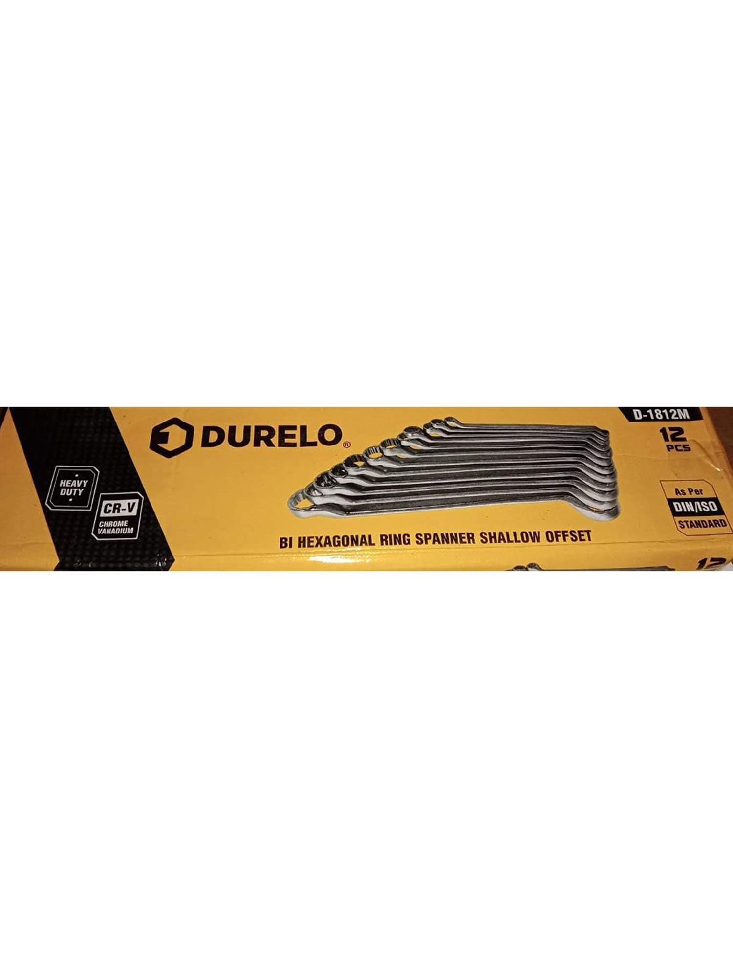 DURELO D-1812M 12 Piece Ring Spanner Set 6-32MM (Yellow)