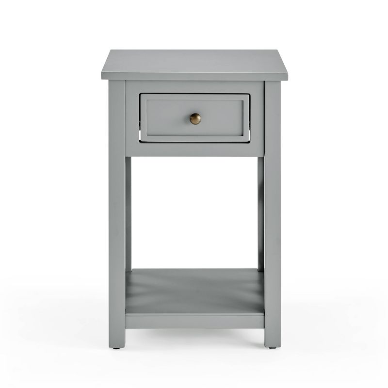 Middlebury Wood End Table with Drawer and Shelf Gray - Alaterre Furniture