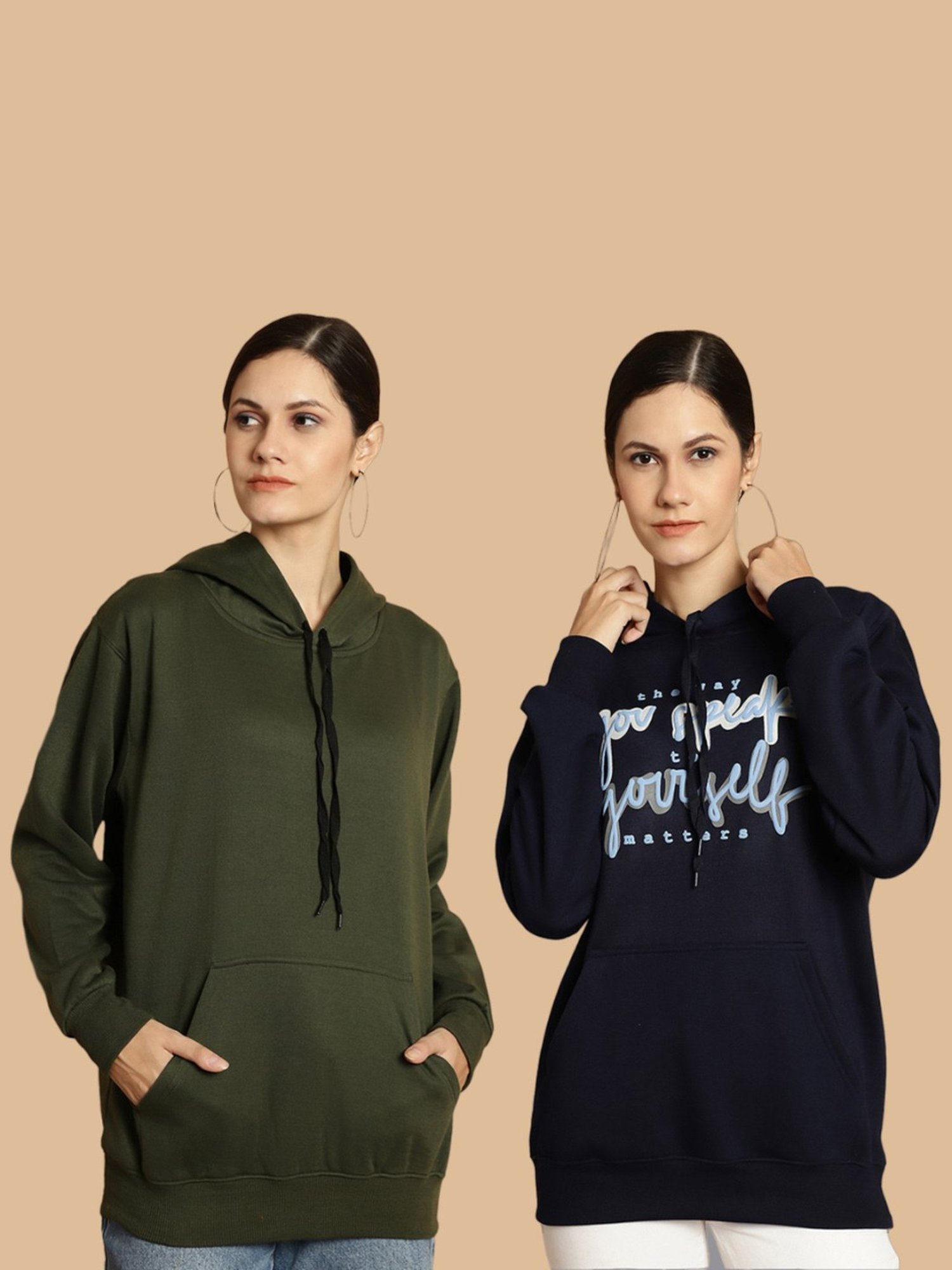 Vimal Jonney Navy & Green Printed Sweatshirt - Pack Of 2