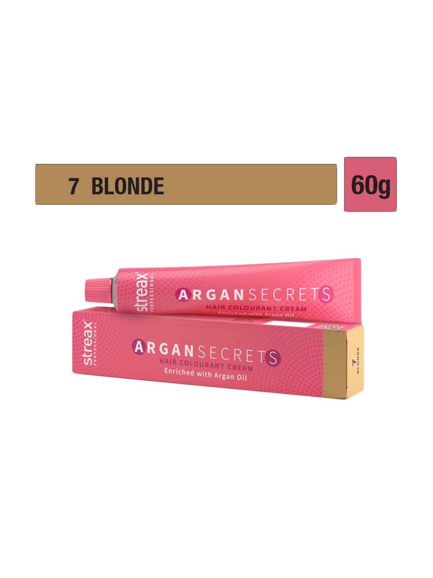 Streax Professional Argan Secret Hair Colourant Cream Blonde 7 - 60 gm