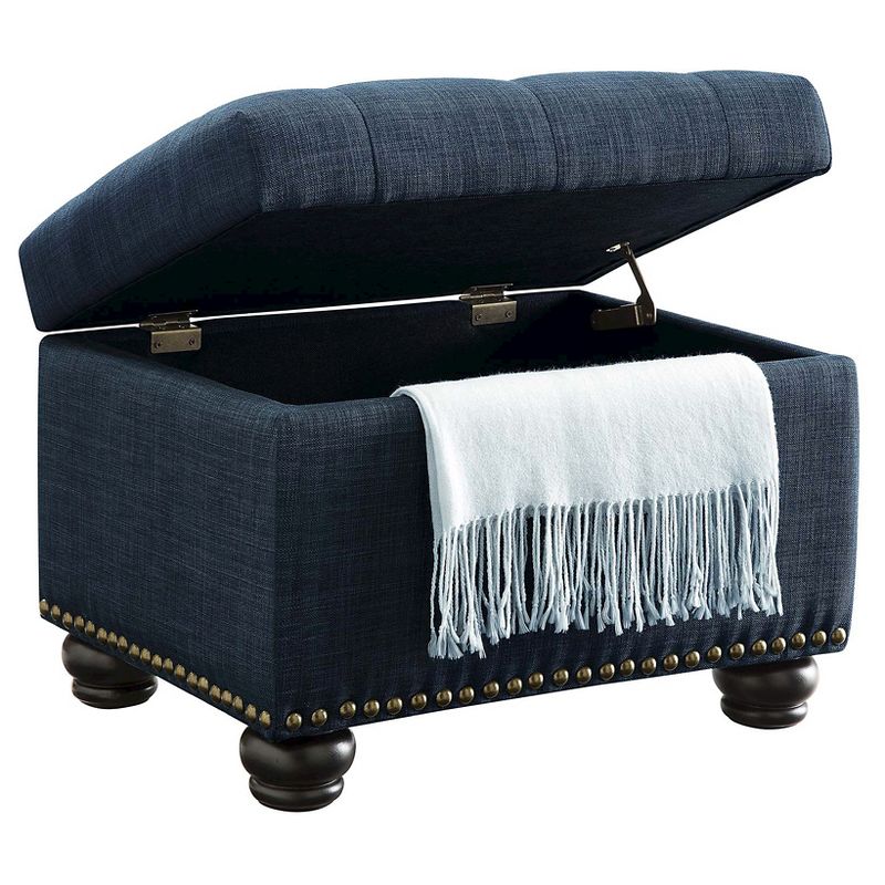 5th Avenue Storage Ottoman Blue Fabric - Breighton Home