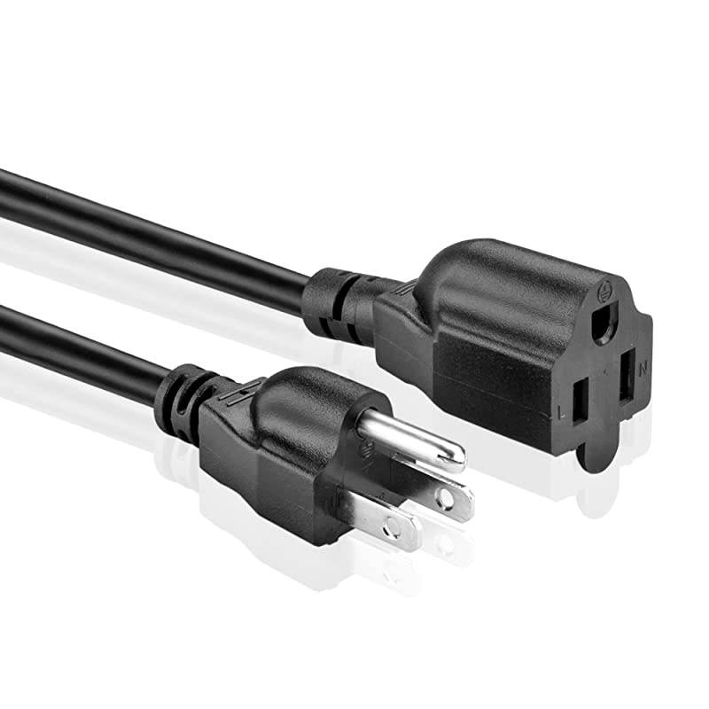 Universal Power Extension Cord Cable Strip (6FT) - NEMA 5-15R to NEMA 5-15P Wire Connector Socket Plug Jack Outlet Power Strip Liberator Space Port Saver Extender - Black