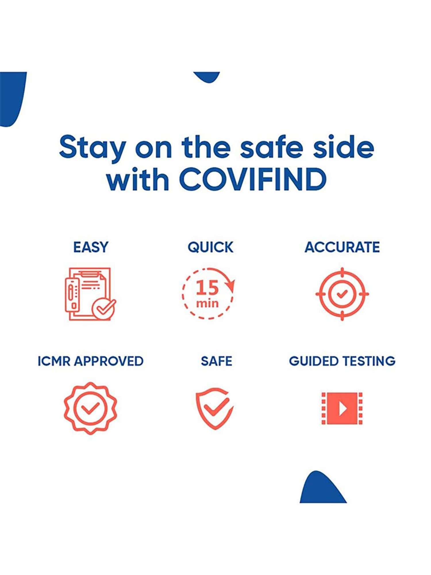 CoviFind Covid19 Rapid Antigen and Covid Test Kit ICMR Approved - Pack of 5