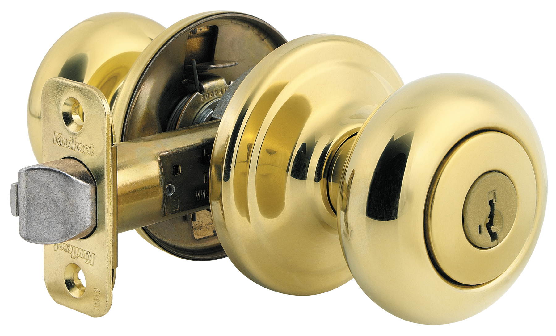 Kwikset 991J 3 SMT CP Juno Entry Knob and Single Cylinder Deabolt Combo Pack feat SmartKey in Polished Brass