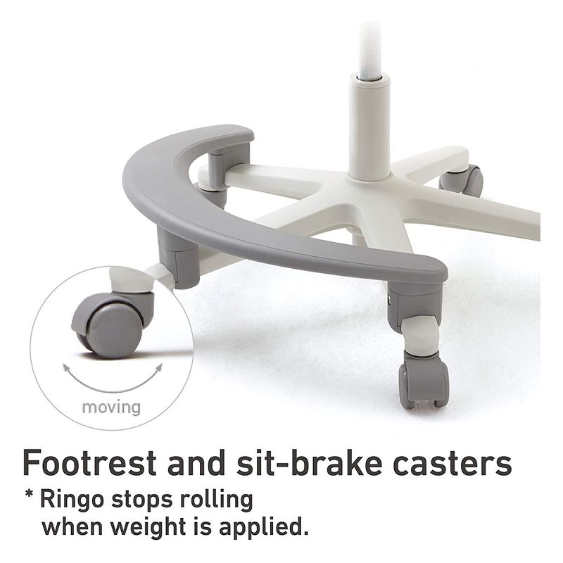 SIDIZ Ringo Swivel Series Height and Depth Adjustable Kid Desk Chair with Sit Brake Casters and Footrest for Ultimate Posture Support, Blue