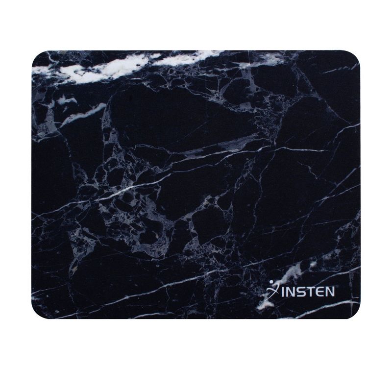 Insten Mouse Pad for Computer Desk Laptop Gaming Marble Patterned with Nonskid Rubber Base Waterproof Coating Mouse Mat (8.6" x 7") Marble Black