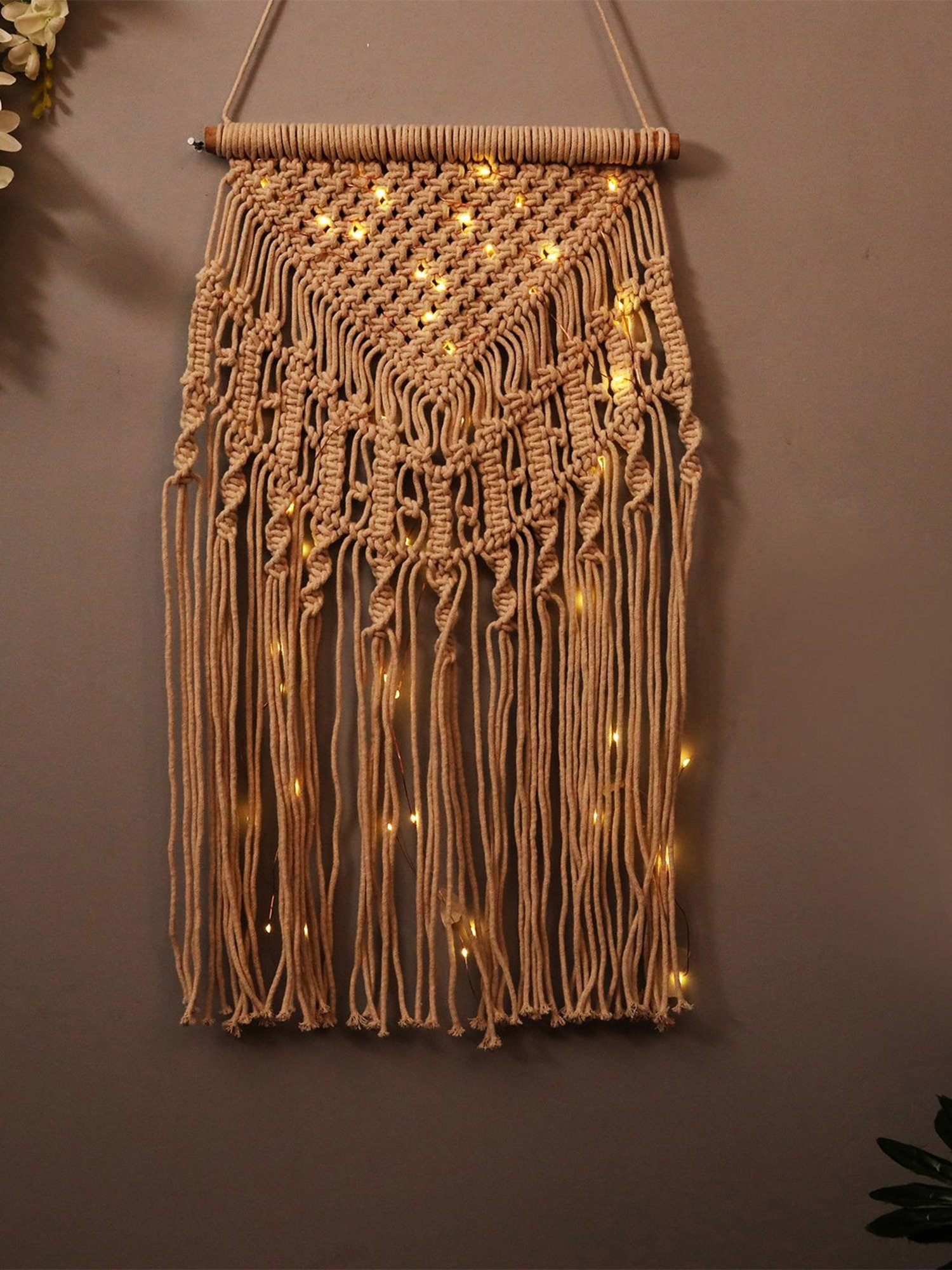 Homesake Beige Fabric Wall Hanging Tapestry