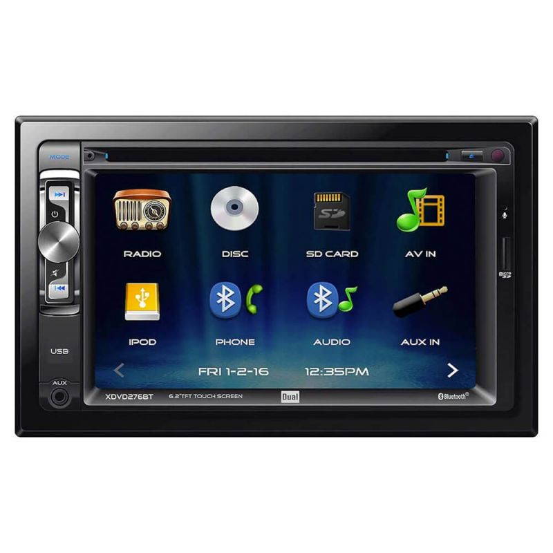 Dual XDVD276BT 6.2" LCD Touch Screen Double Din Car Stereo