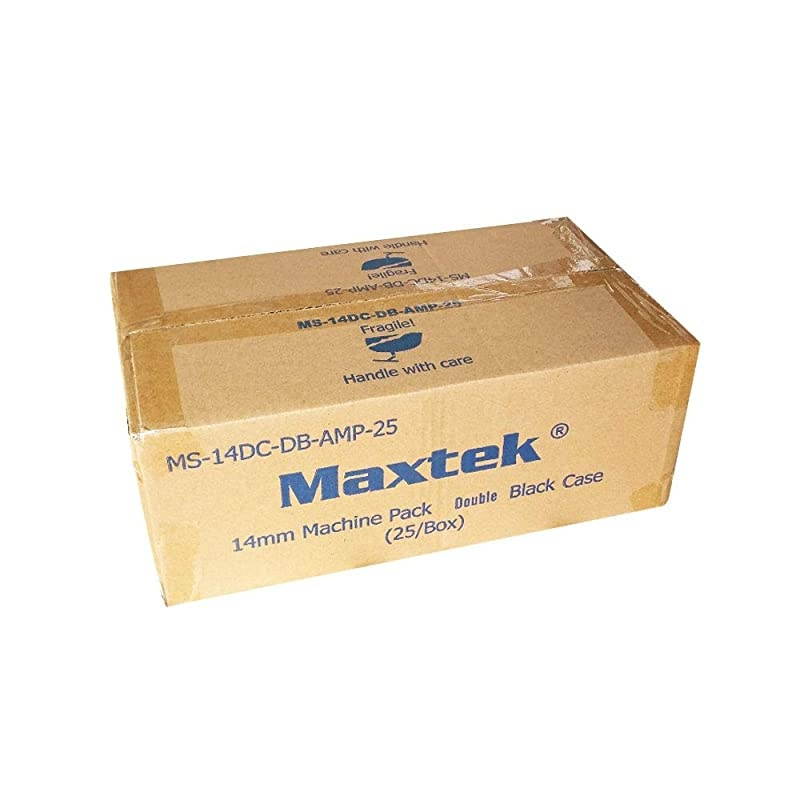 14mm Black Standard Double Capacity DVD Case and Outter Clear Sleeve 25 Pieces Pack