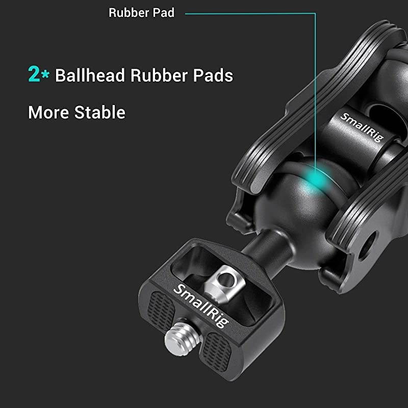 Articulating Magic Arm with Double Ballheads (1/4" Screw) Monitor Mount for Field Monitor, Lights, Audio Recorders - 2070