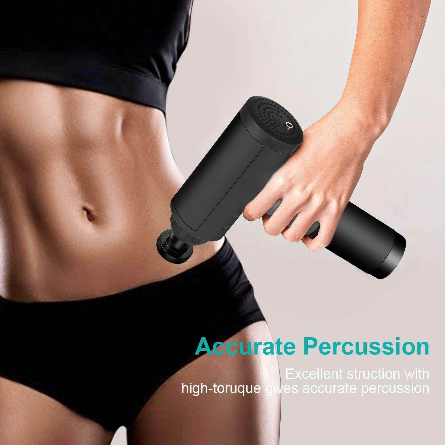 Massage  Percussion Massager Deep Tissue Muscle Vibrng Relaxing + 4 Heads