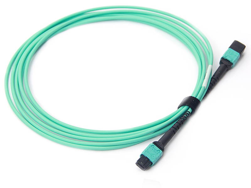 MPO-MPO Patch Cord, OM3 Multimode Fiber, 8-core Fiber for QSFP+Transceivers Application, 3-meter(10ft)