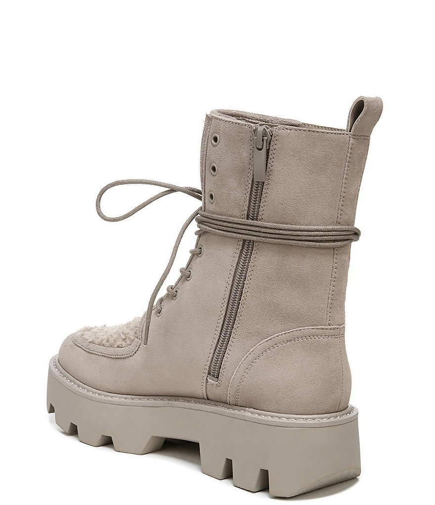 Franco Sarto Margey2 Suede Faux Shearling Platform Combat Booties