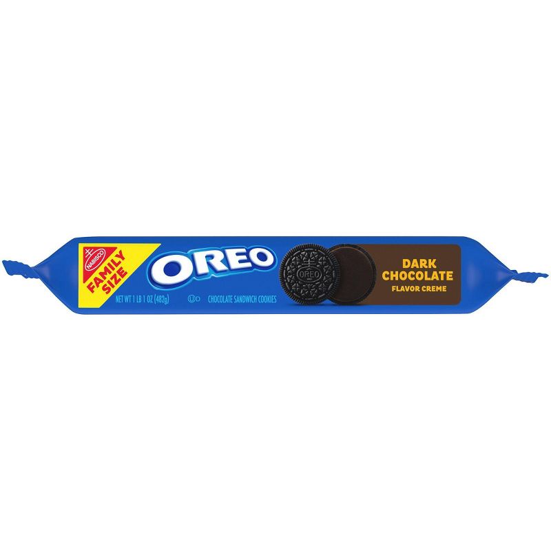 Oreo Dark Chocolate Flavor Creme Chocolate Sandwich Cookies Family Size - 17oz