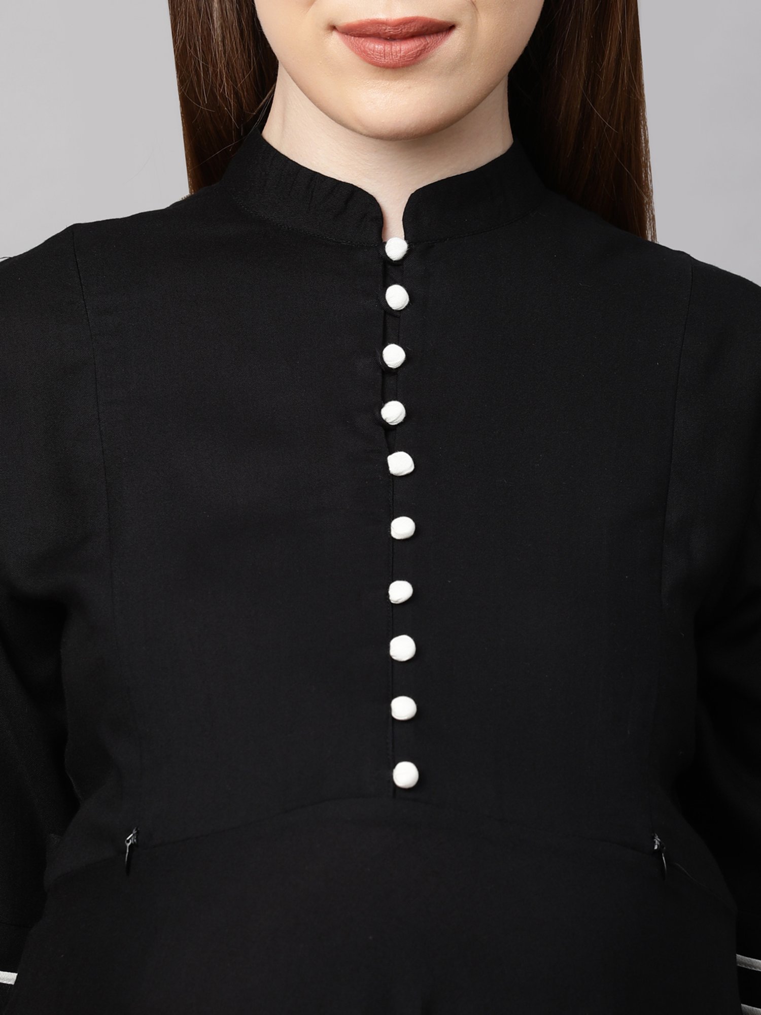 MomToBe Black Regular Fit Maternity Kurta