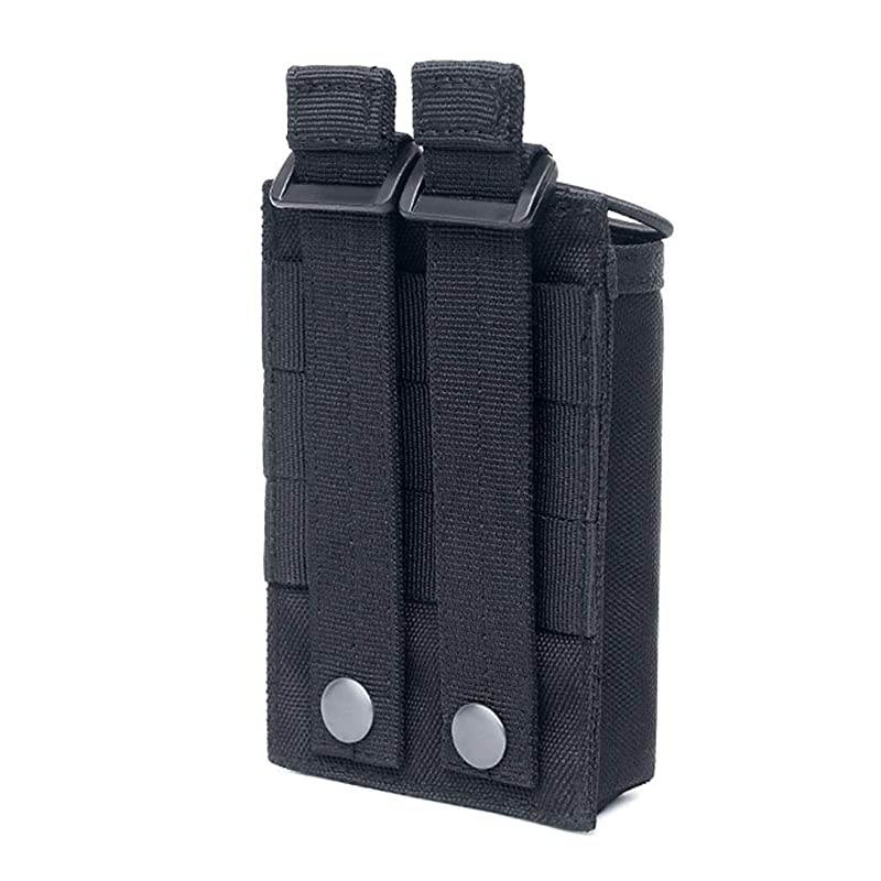 1000D Adjustable Molle Tactical Pouch Radio Holster Case Walkie Talkie Holder Duty Belt, 5.3"x 3.5"x 1.6" (Black)