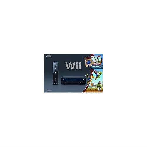 Black Wii Console With New Super Mario Brothers