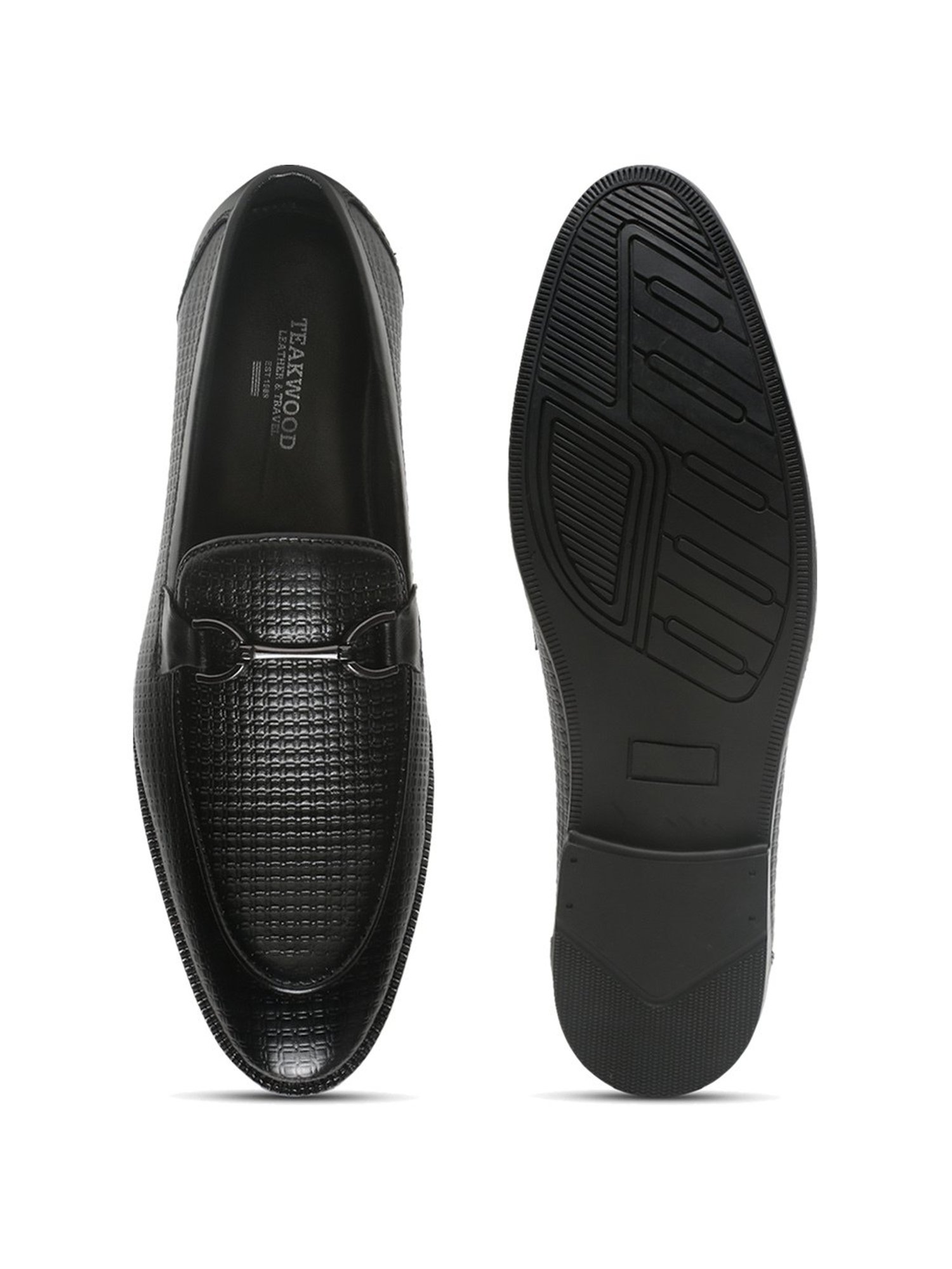 Teakwood Leathers Men's Black Casual Loafers