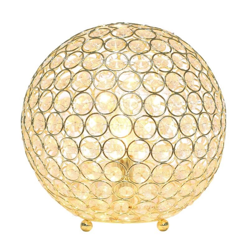 10" Elipse Crystal Ball Sequin Table Lamp Gold - Elegant Designs
