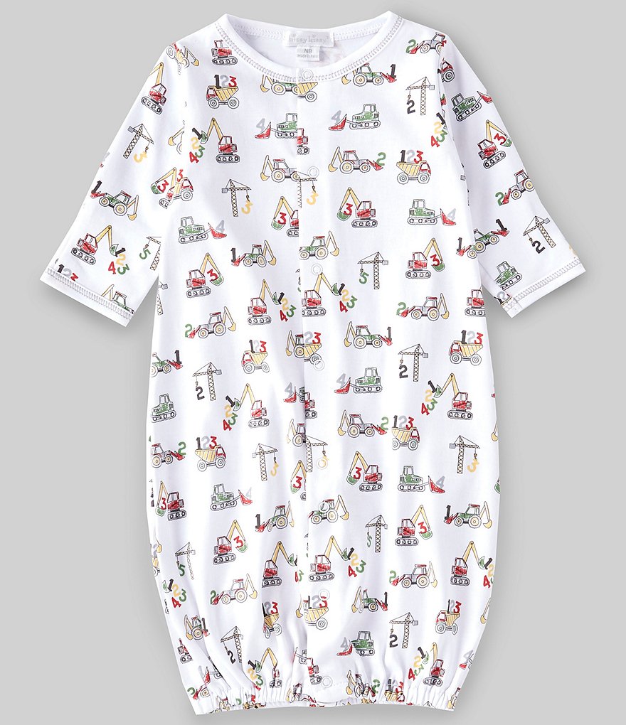 Kissy Kissy Baby Boys Newborn Long-Sleeve Construction Convertible Gown