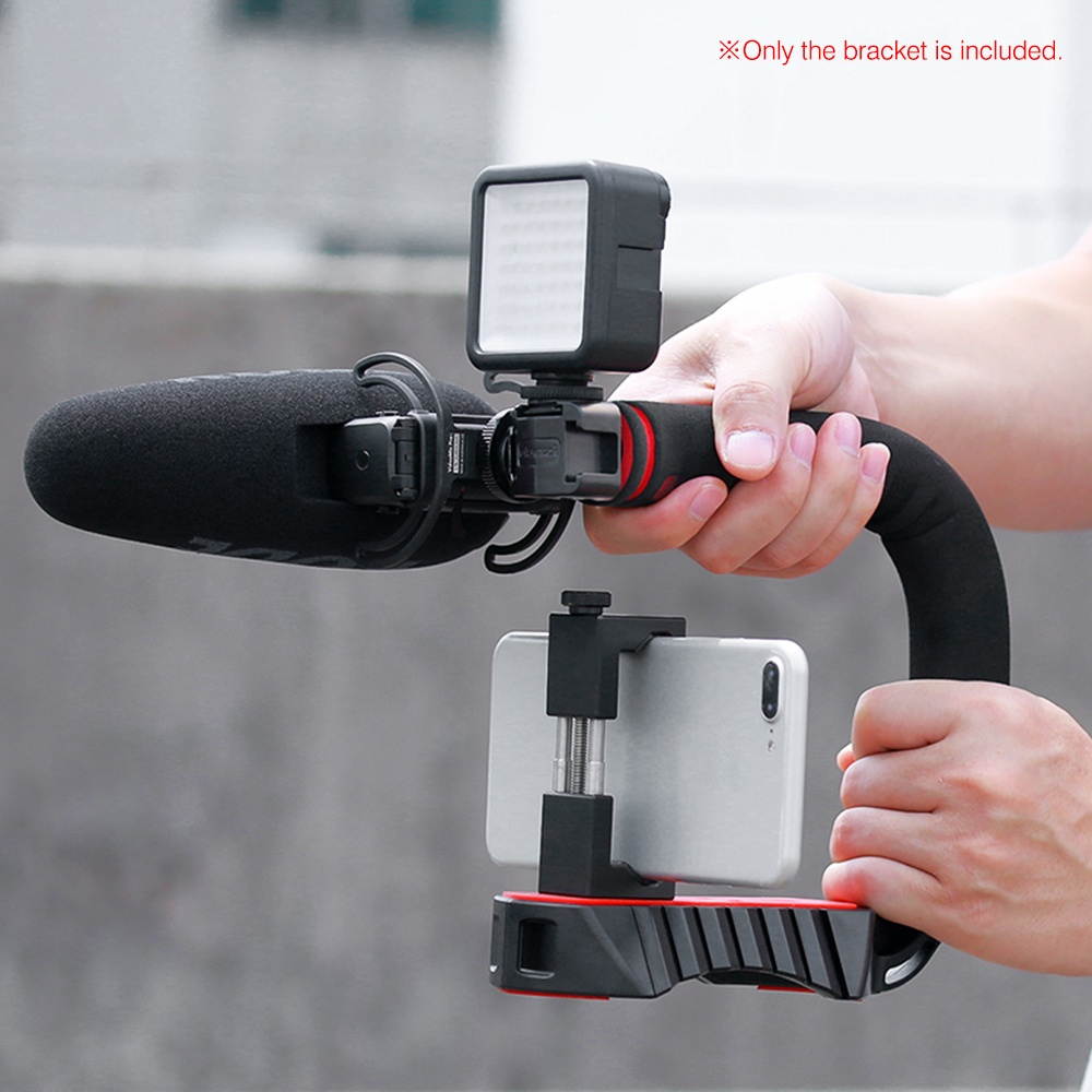 Ulanzi U-Grip PRO U Shape Bracket Video Handle Handheld Stabilizer Grip Holder with 1/4 Inch Screw Cold Shoe Mount for DSLR SLR Camera DV Camcorder