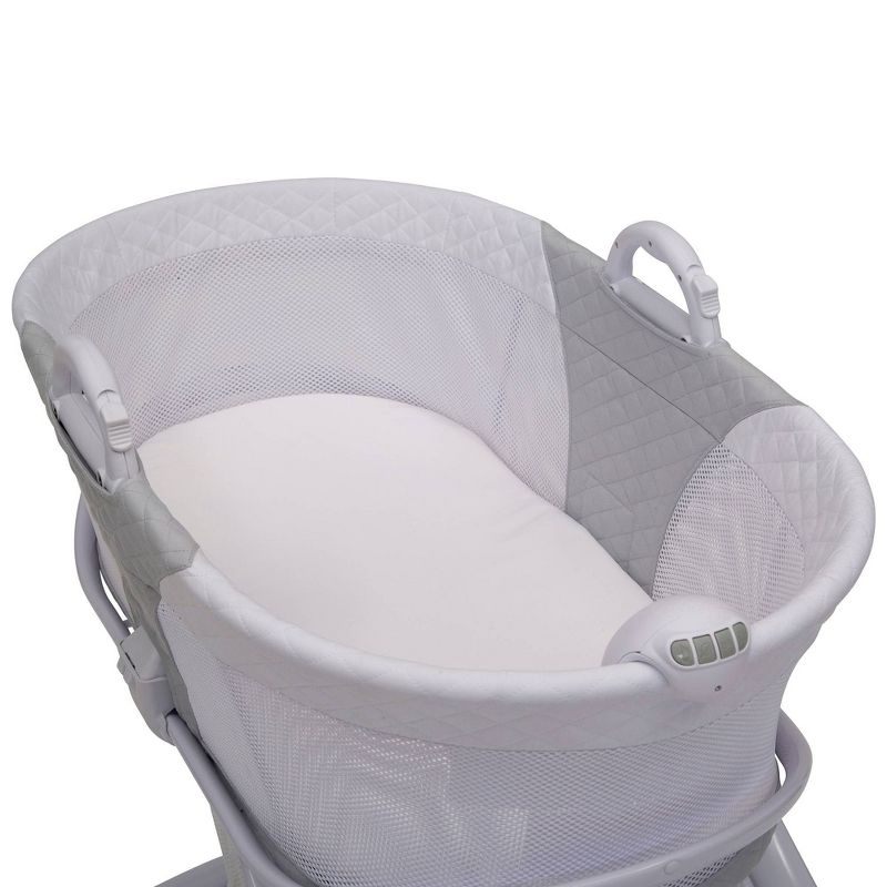 Delta Children 2-in-1 Moses Basket Bedside Bassinet Sleeper - Gray