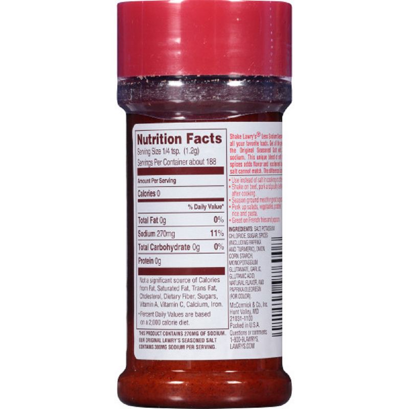 Lawry's Less Sodium Seasoned Salt - 8oz