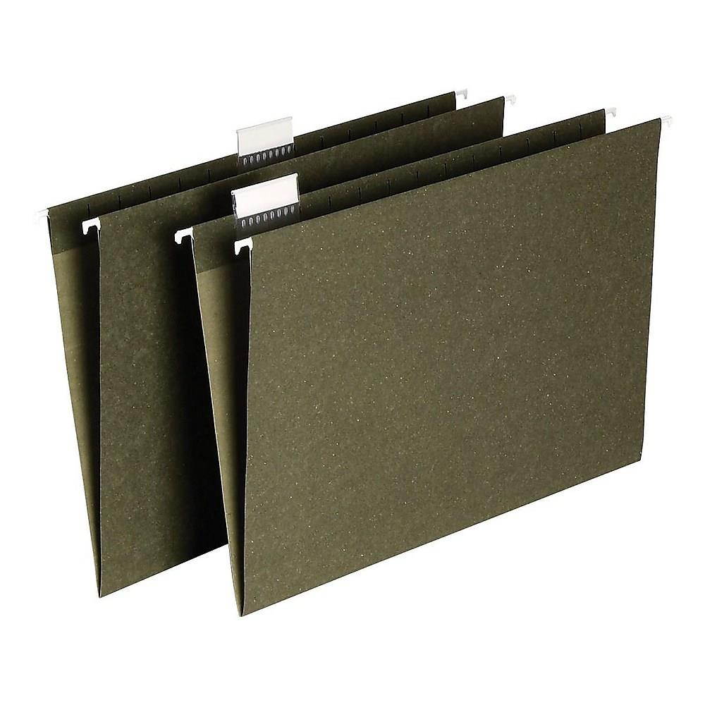 Staples Hanging File Folders 5 Tab Legal Size Standard Green 50/BX TR490853