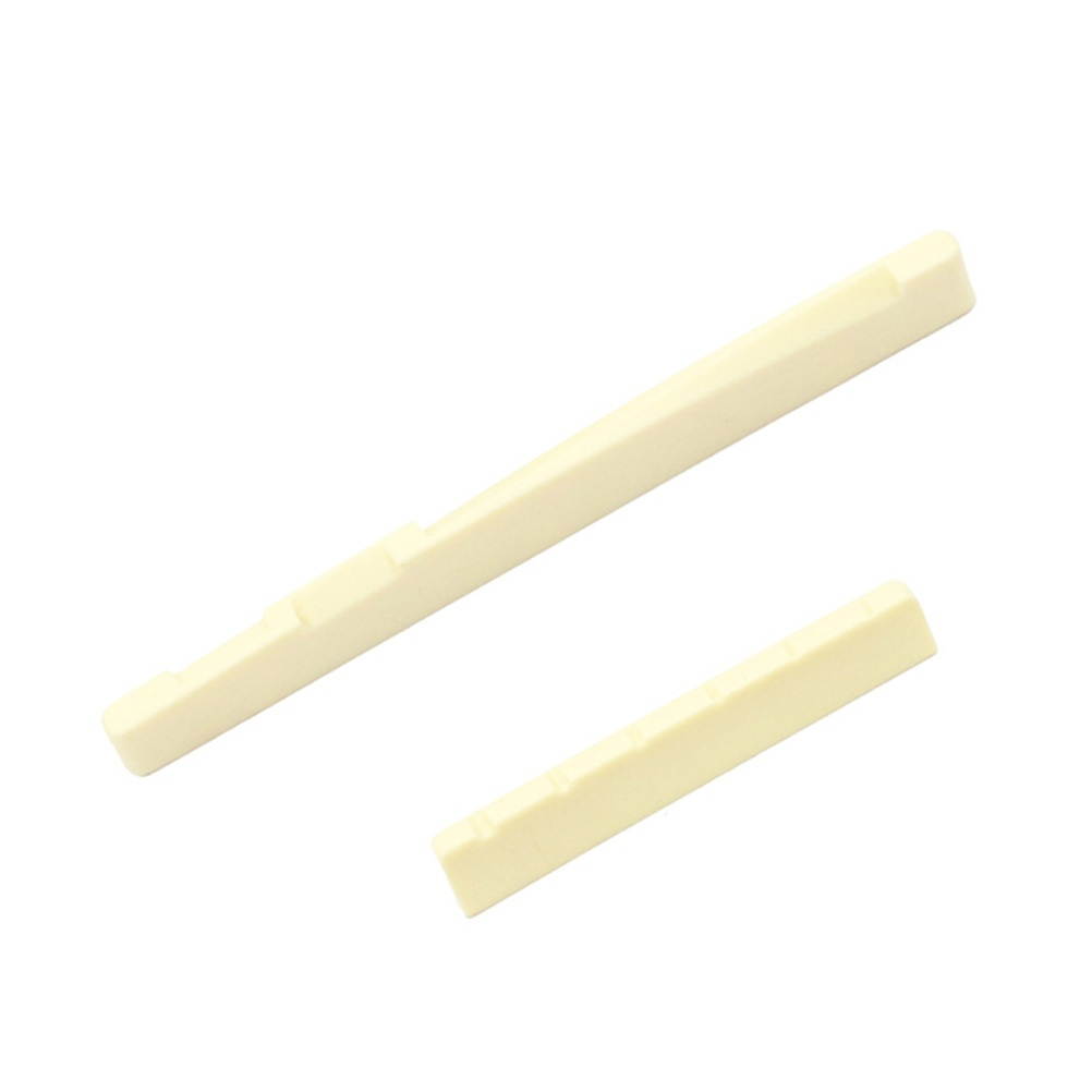 2pcs Classical Guitar Bone Saddle and Nut Bridge Saddle Bone Saddle Bone Nut Acoustic Guitar Musical Instrument Replacement (Wood Color)