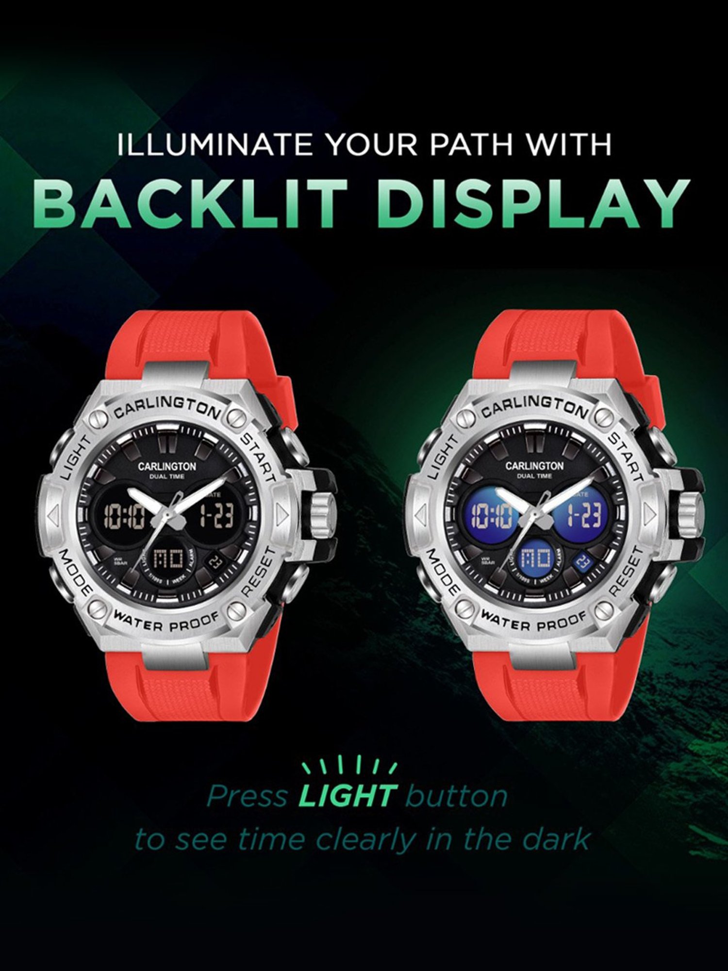 Carlington Endurance 9107 Red Chronograph Watch for Men