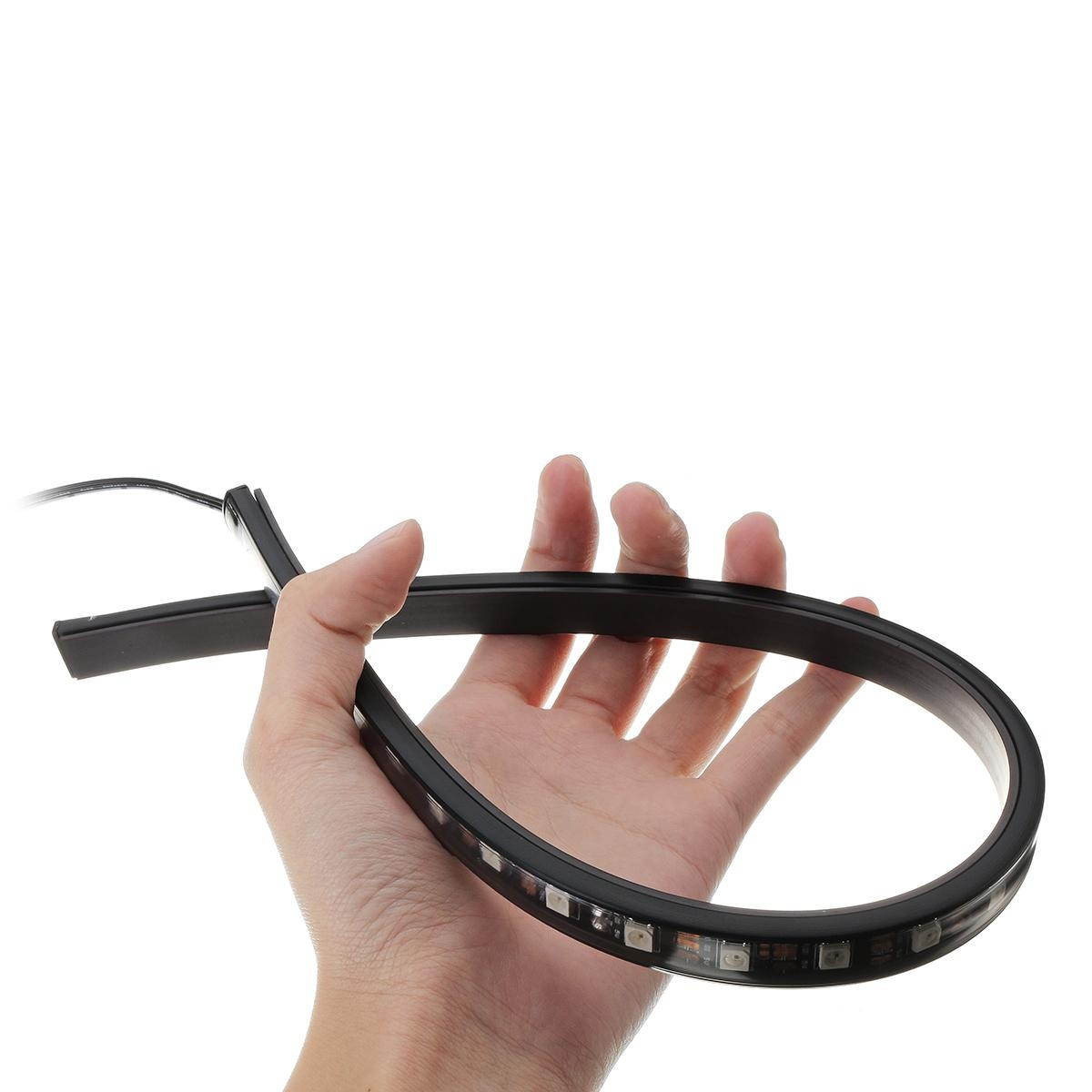 DC 12V RGB Color LED Desktop Computer PC Case Cool Cooling Fan 12cm Light Bar - 50cm magnetic absorption RGB light bar