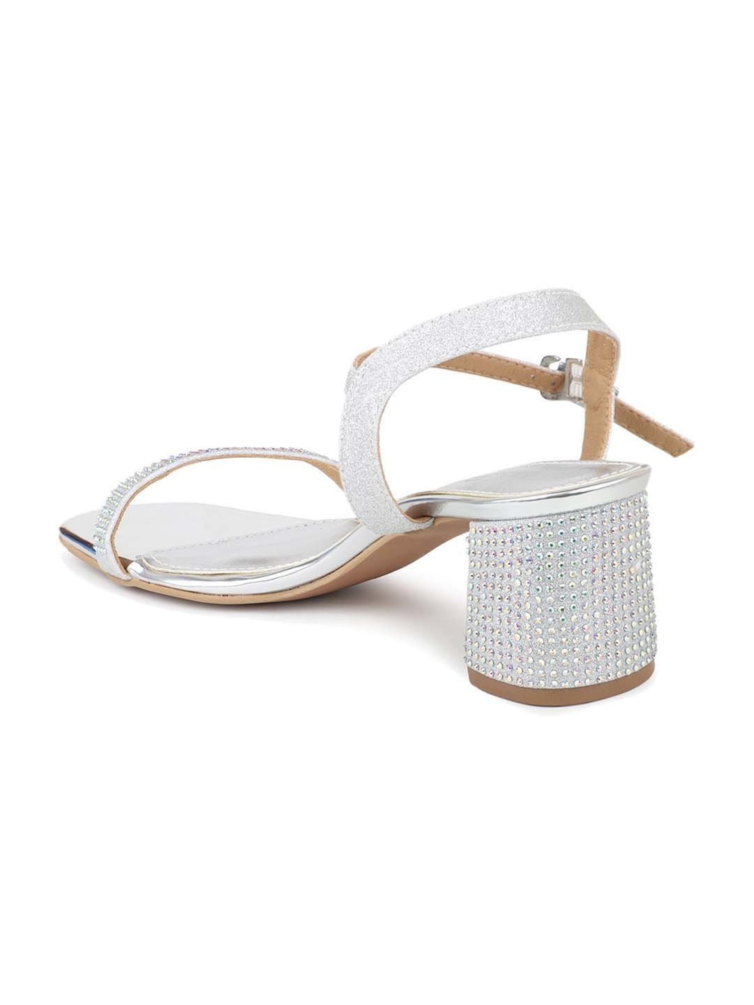 Inc 5 Women's Silver Ankle Strap Sandals