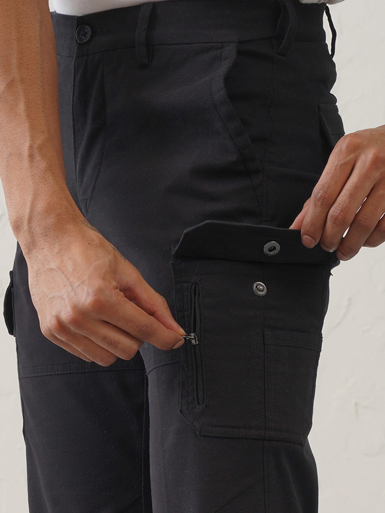 MinusOne Navy Regular Fit Cargos