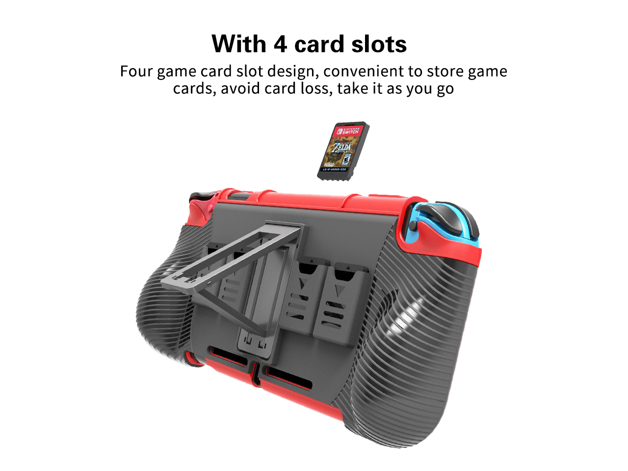 N-Switch 2-in-1 multi-function protective cover, PC+TPU protective cover, with four game card storage slots for N-Switch console bracket