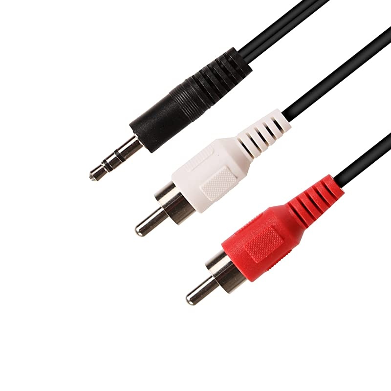 Cable 355mm Male to 2Male Stereo Audio AdapterGoldPlated with Nylon Braided to AUX Audio Cord HiFi Compatible with All Enabled Devices 15ft5m