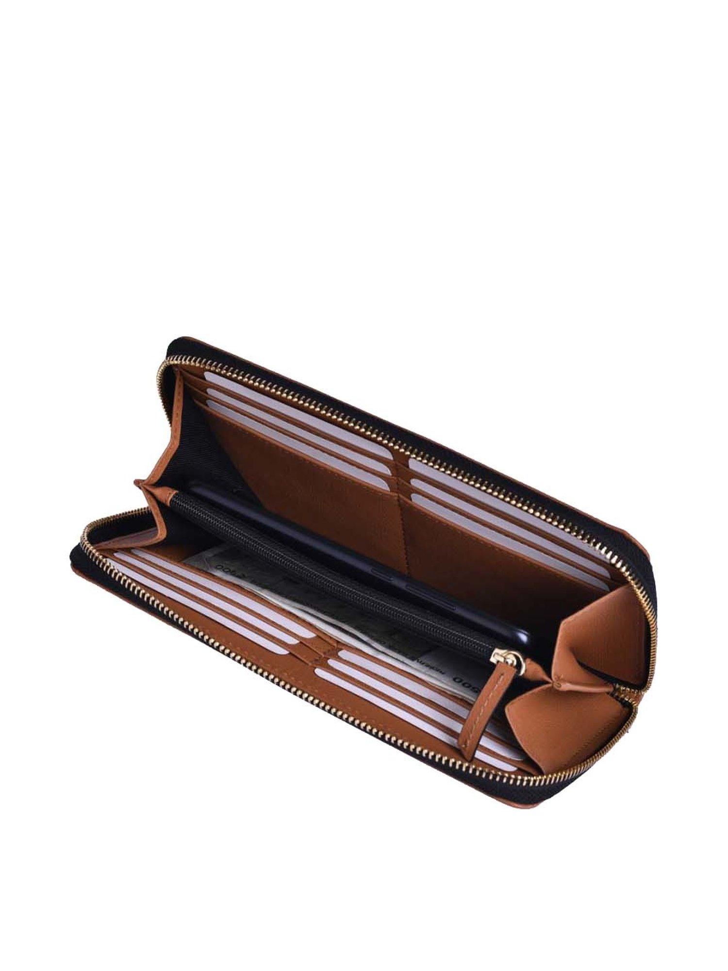 BELWABA Tan Solid Zip Around Wallet for Women