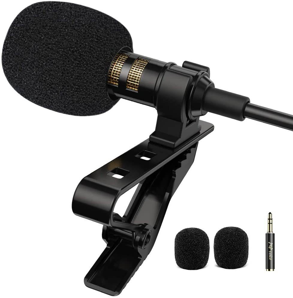Professional Lavalier Lapel Microphone Omnidirectional Condenser Mic for iPhone Android Smartphone,Recording Mic for Youtube,Interview,Video